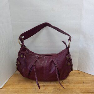 Marc Anthony Burgundy Hobo Bag Studs and Zippers